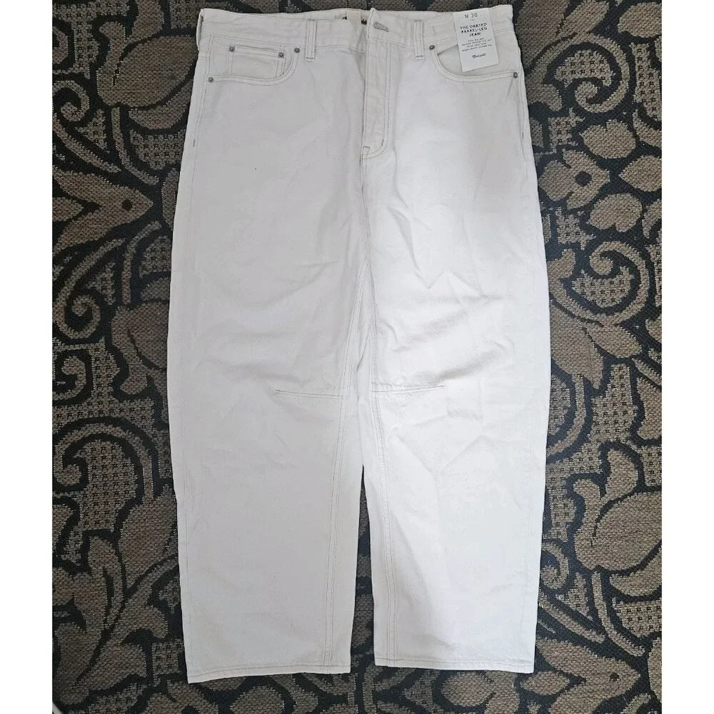 Madewell White Darted Barrel Jean - Picture 1 of 5